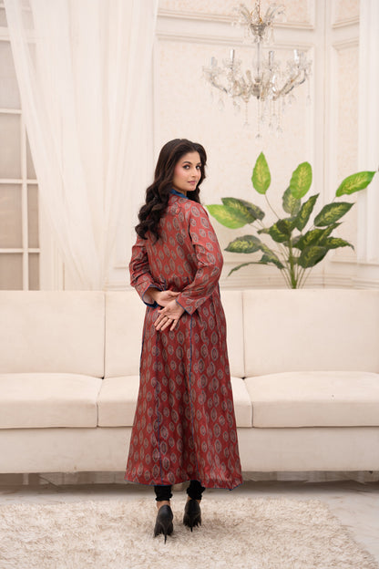 Rustwood Maxi – Printed Silk Suit