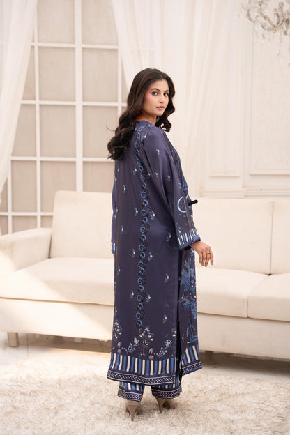 Navy Floral Print 2-Piece Suit