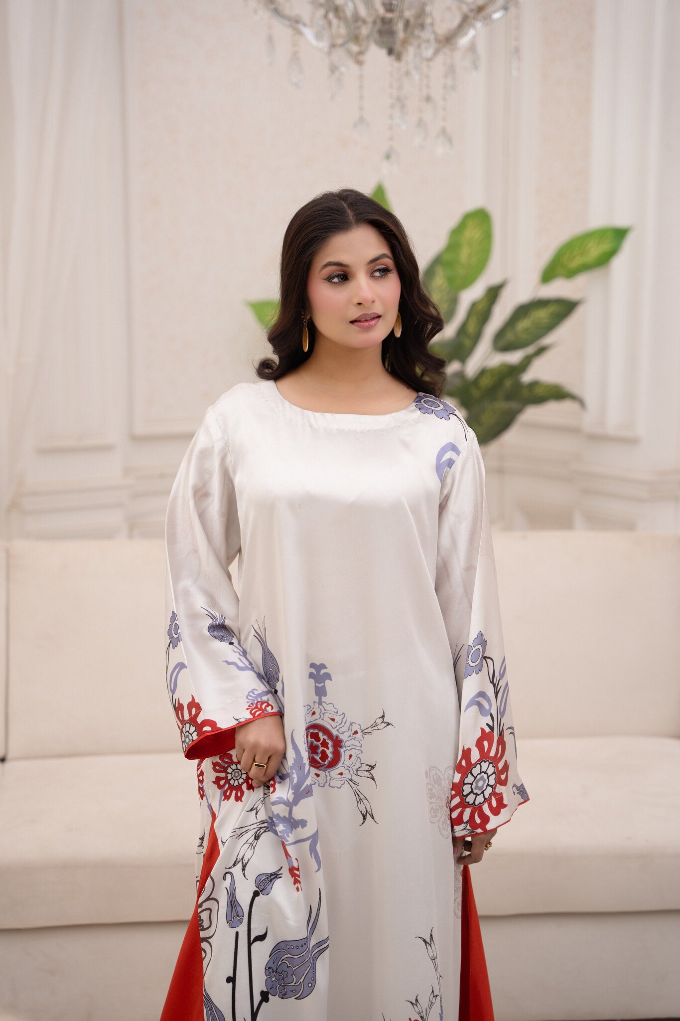 Ivory Tulip – Printed Silk Maxi Dress