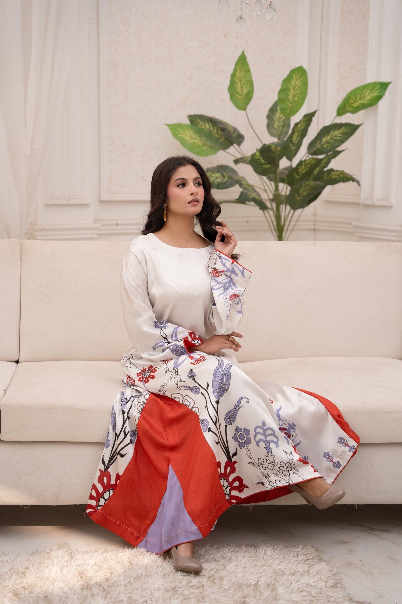 Ivory Tulip – Printed Silk Maxi Dress