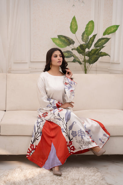 Ivory Tulip – Printed Silk Maxi Dress