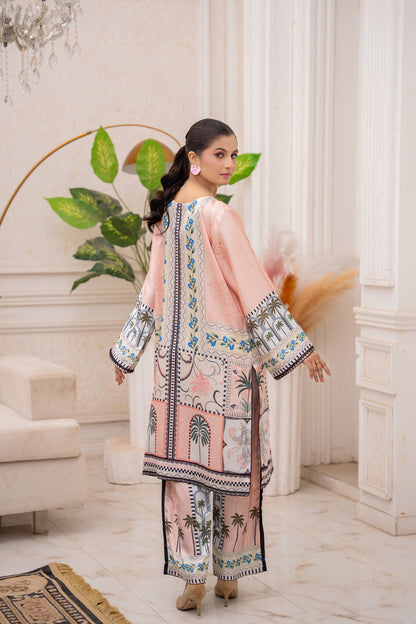 Palm Oasis – Printed 2-Piece Silk Suit