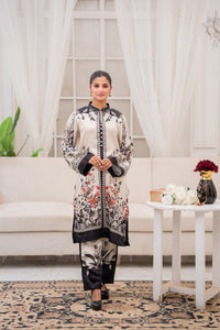 Ivory Noir – Printed 2-Piece Silk Suit