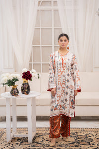 Rustic Bloom – Printed 2-Piece Silk Suit